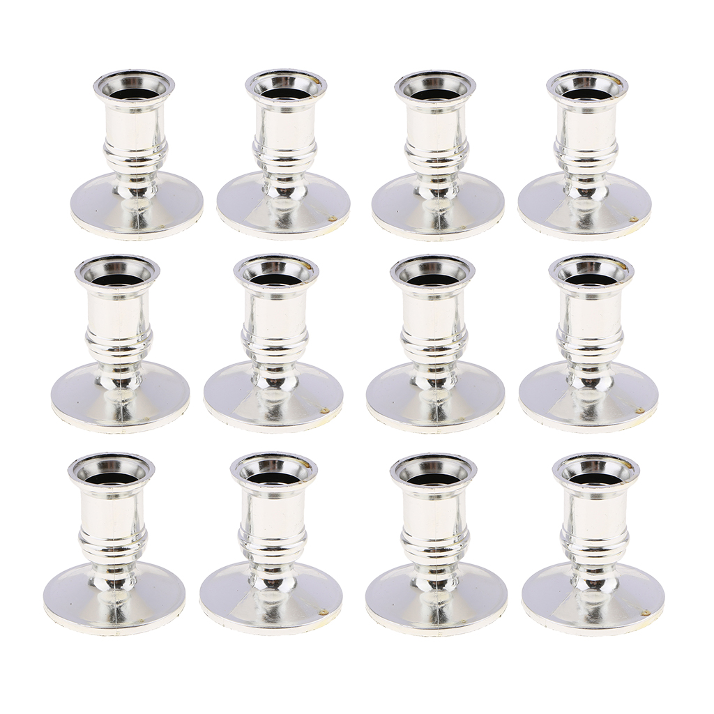 Beeswax Taper Candle - 12 pçs plástico chamberstick afilado pilar