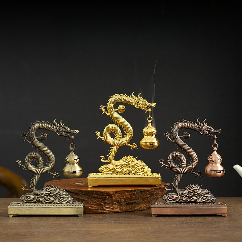 Home Fragrance Fig - Queimadores de Incenso Dragão Dourado Feng