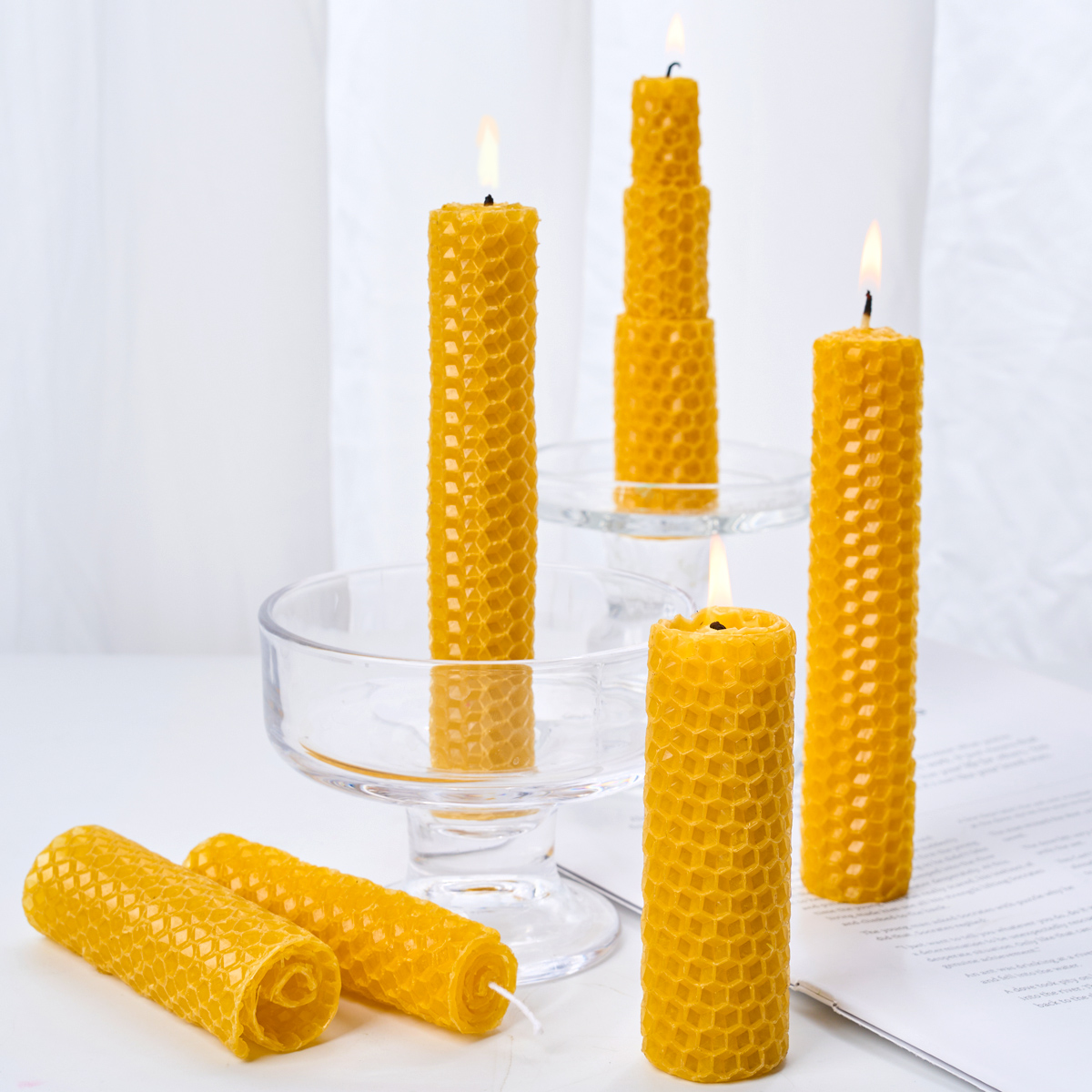 Beeswax Taper Candle - 10 pçs flocos de cera de