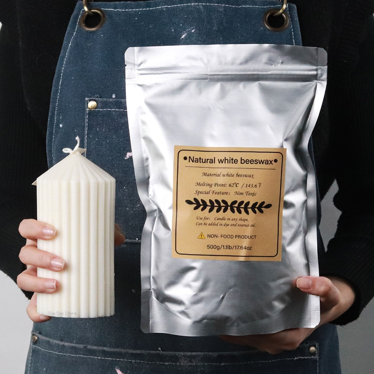 Cera de abelha branca pura nat - Beeswax Taper Candle avaliação e preço