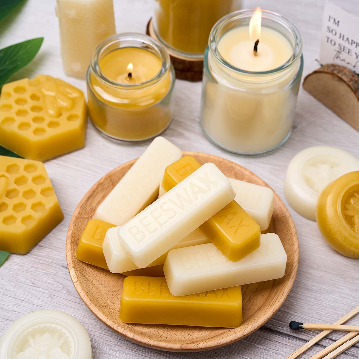 1 peça/5 peças Blocos de Cera  - Beeswax Taper Candle avaliação e preço