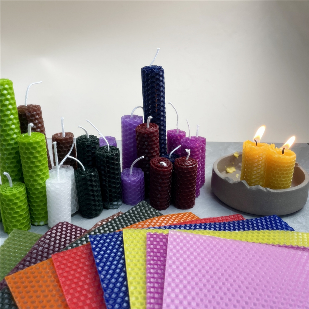13 pçs 20*20cm cor folha de ce - Beeswax Taper Candle avaliação e preço