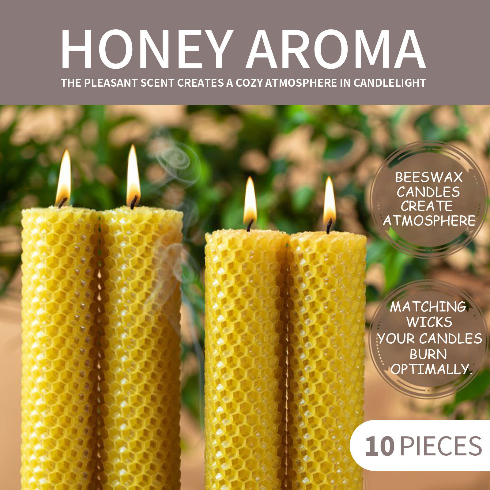 10 pçs artesanal abelhas cera  - Beeswax Taper Candle avaliação e preço