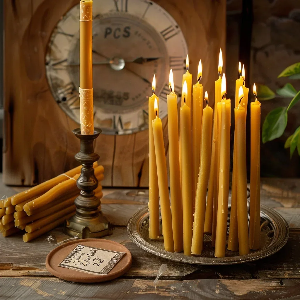 25 peças/1 pacote vela hanukka - Beeswax Taper Candle avaliação e preço