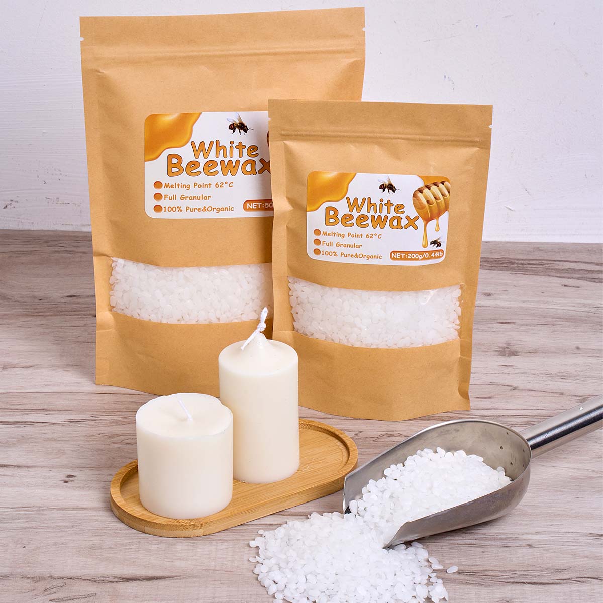 1000g cera de abelha branca di - Beeswax Taper Candle avaliação e preço
