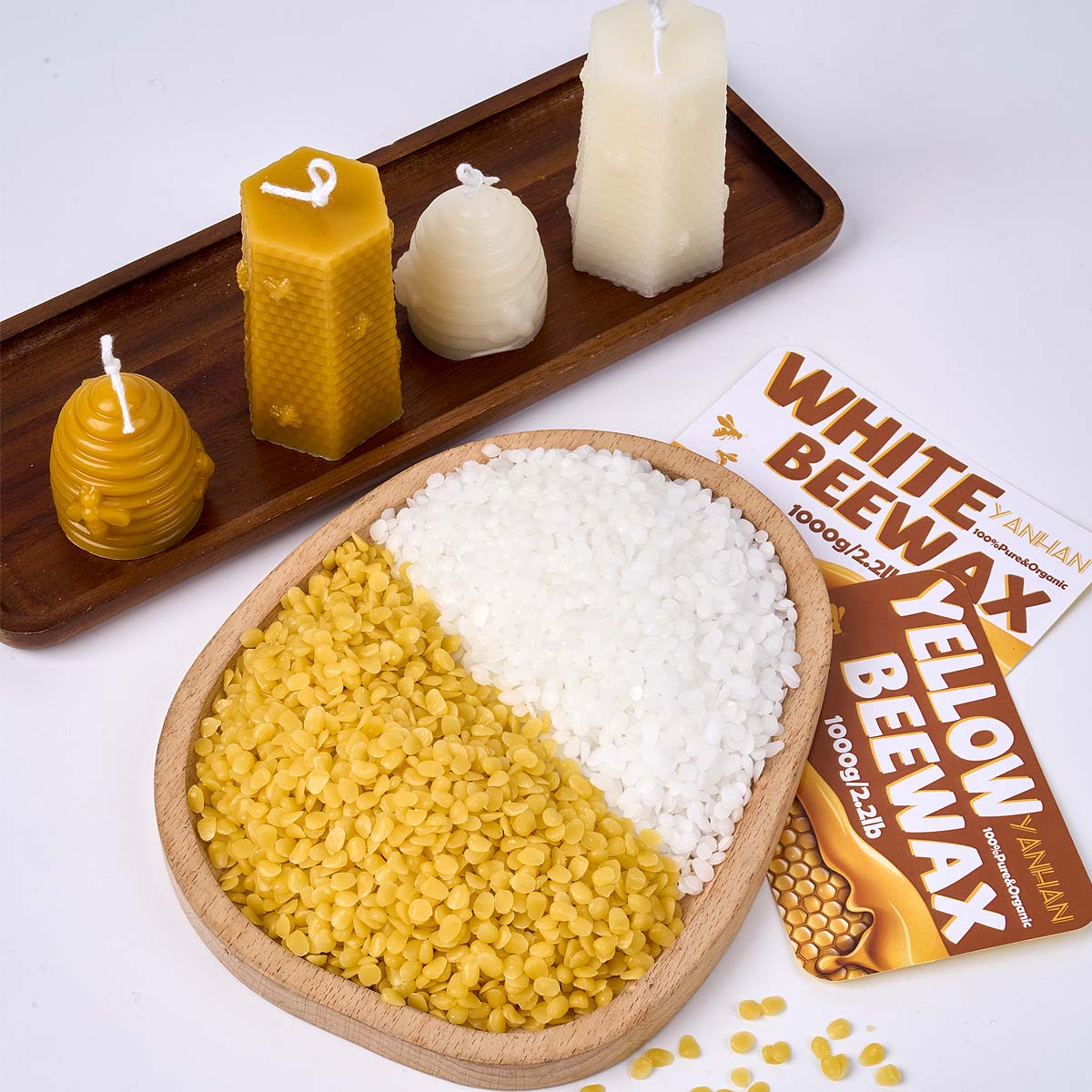 1000g puro natural granular br - Beeswax Taper Candle avaliação e preço