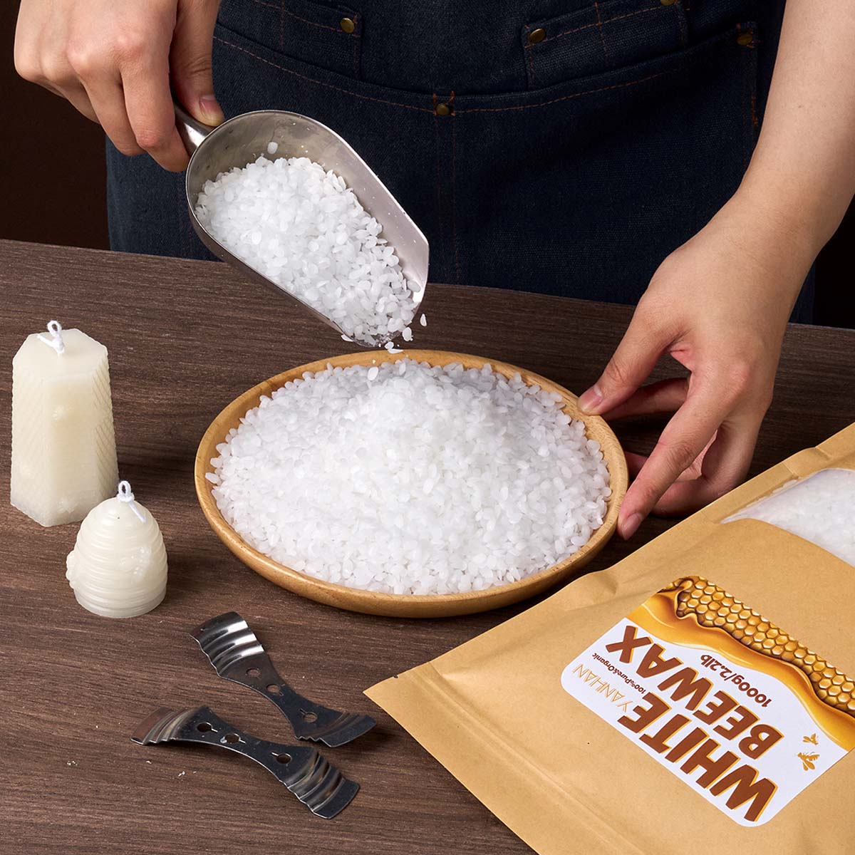 1000g puro natural granular br - Beeswax Taper Candle avaliação e preço