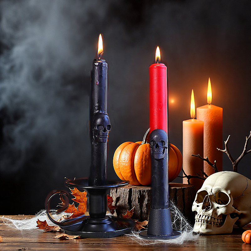 Velas cônicas de caveira gótic - Beeswax Taper Candle avaliação e preço