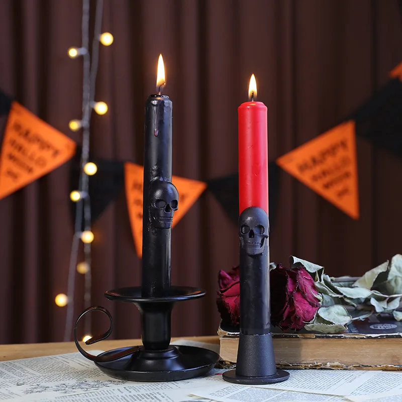 Velas cônicas de caveira gótic - Beeswax Taper Candle avaliação e preço
