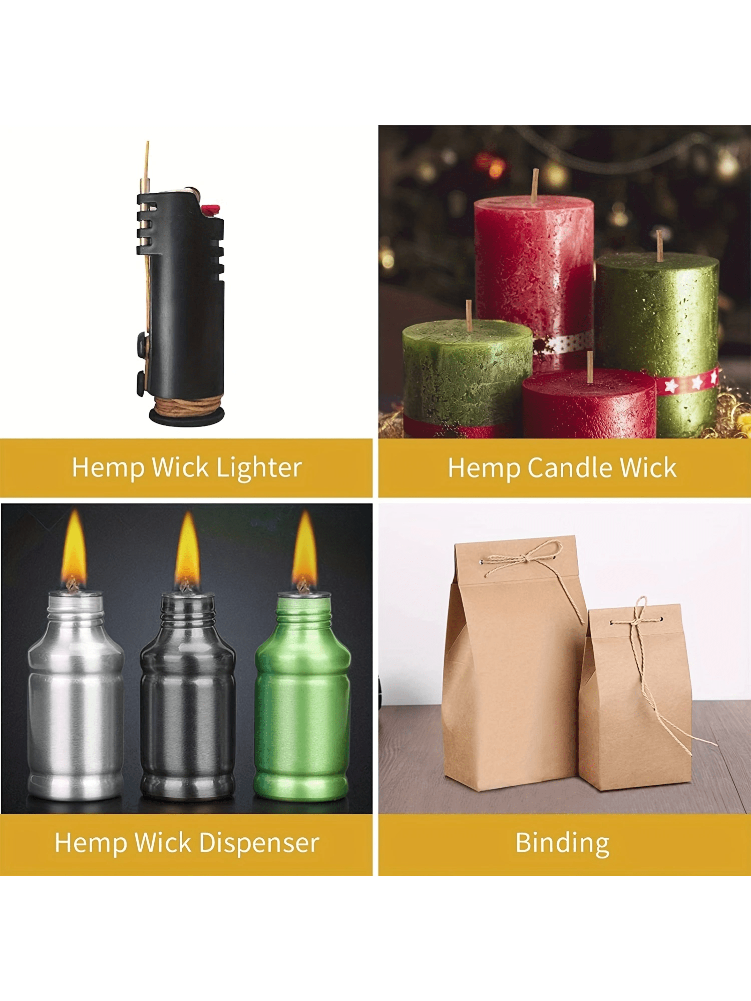 Pavio de cânhamo de 200 pol.,  - Beeswax Taper Candle avaliação e preço